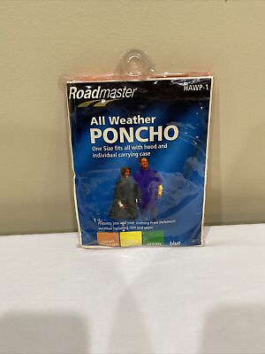#ad Roadmaster All Weather Rain Poncho Vintage 1999 Orange $4.50