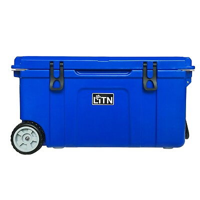 #ad Wheeled Cooler Insulated Portable Ice Chest Box 75 QT 80 QT BLUE LITN $169.00
