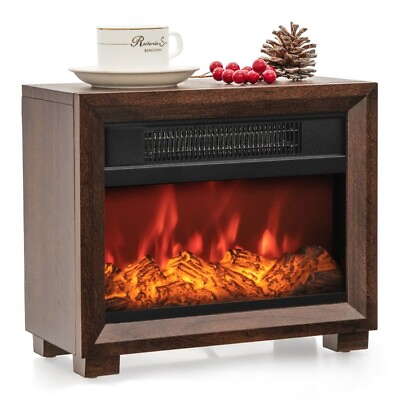#ad Electric Mini Portable Fireplace Space Heater Tabletop W Realistic Flame Effect $81.84