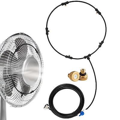 #ad Fan Misting Kit Outdoor Mist Cooling System Water Mister Spray Fan Mister Kit $16.80