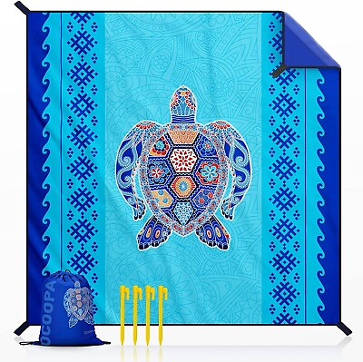#ad New OCOOPA Diveblues Beach Blanket Sand proof 10#x27;X 9#x27; Fits 1 8 Adults Easy Pack $30.59