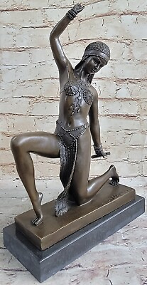 #ad This a Rare Art Deco Patinated Bronze and Carved Model of an Exotic Dancer $249.50