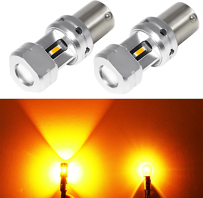 #ad 3600 Lumens 1156 7506 Amber LED Turn Signal Light Bulbs Super Bright P21W 1141 $29.87