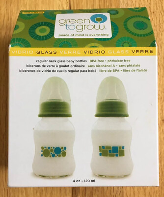 #ad 2 Pack Regular Neck Glass Bottles Never Used BPA Free Made In USA $18.99