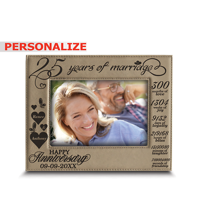 #ad 25 Years of Marriage 25th Anniversary Gift for Wife Husband Couple $24.95