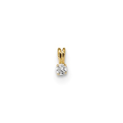 #ad #ad Real 14kt Yellow Gold Childrens Tiny CZ Pendant $26.75