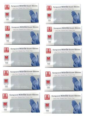 #ad Synguard Nitrile Exam Gloves Powder Free Blue medium 10x 100 Bx $49.99