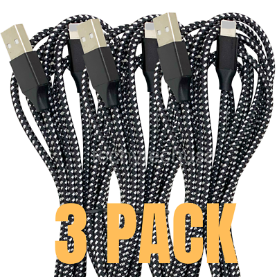#ad 3Pack Heavy Duty USB Charging Cable 6Ft For iPhone 11 8 7 Plus Fast Charger Cord $9.99