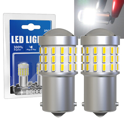 #ad 1156 7506 LED Reverse Backup Turn Light Bulbs White 6000K BA15S Error Free P21W $16.99