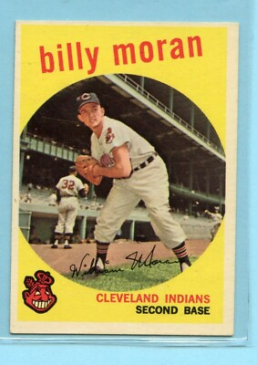#ad 1959 Topps Baseball Car #196 Billy Moran Cleveland Indians EX $9.95