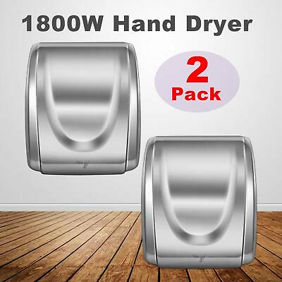 Upgraded Automatic Sensor Stainless Steel Commercial Hand Dryer 1800W 2PCS $185.99