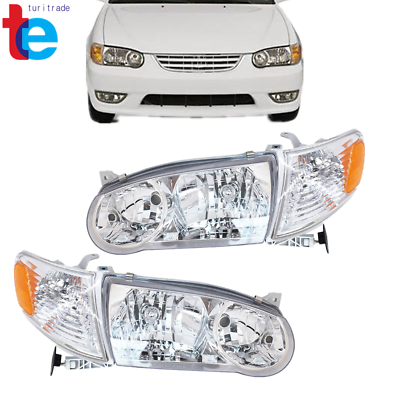 #ad Fit For 2001 2002 Toyota Corolla Factory Headlights w Corner Signal LeftRight $60.98