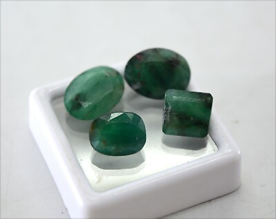 #ad 13.75 Ct Certified Natural Unheated Untreated Colombian Emerald 4 pieces lot $55.99