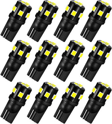 #ad T10 921 194 168 912 LED Bulbs White 12 Pack Super Bright 12 Volt LED Replacemen $18.24