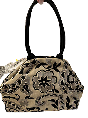 #ad Atenti Betty Tapestry Floral Shoulder Bag Suede Handeles amp; Bottom $73.50