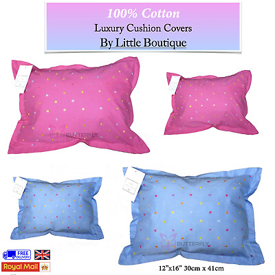 #ad 2 x 100% Cotton Luxury Cushion Covers by Little Boutique in Pink or Blue GBP 6.99