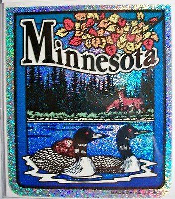 #ad Minnesota State Vinyl Reflective Souvenir Decal with Glitter $3.68