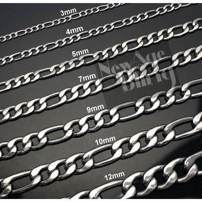 #ad Stainless Steel Figaro Chain 7quot; 30quot; Men Women Necklace 3 4 5 7 9 10 12mm $10.45