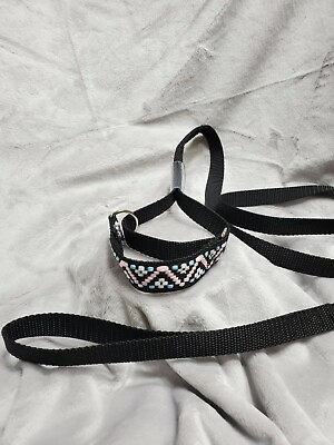 #ad Clarriotts Martingale Slip Dog Collar Quality Handmade w leash 8 14 inch size $15.99