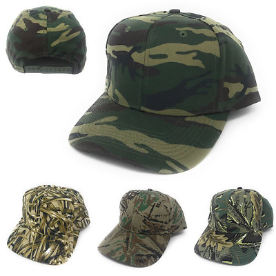 #ad Cotton Twill Camo Camouflage 6 Panel Hunting Fishing Baseball Snapback Hats Caps $11.95