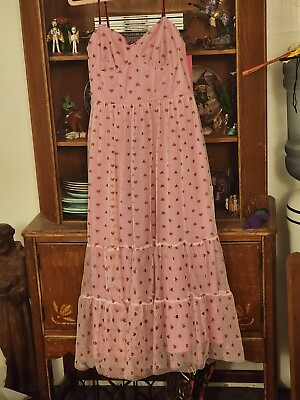 #ad Betsy Johnson pink Heart Corsett Dress Tiered SkirtNWTSz 4 Super Cute $84.99