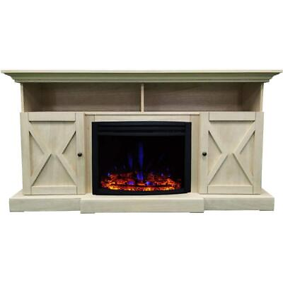 #ad Cambridge Electric Fireplace Mantel 62quot; Classic Farmhouse Style Brown Sandstone $720.65