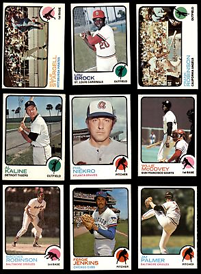 #ad 1973 Topps Baseball Near Complete Set Lot 6 EX MT 432 660 cards $1090.00