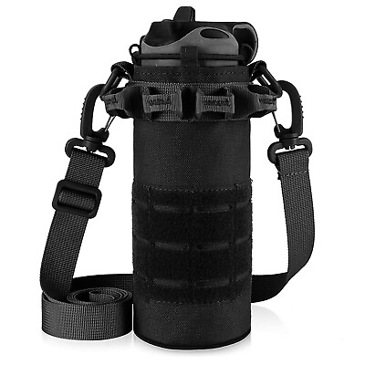 #ad Tactical Military Molle Water Bottle Pouch Holder Hiking Kettle Gear Pack Bags $10.79