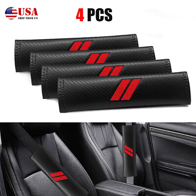 #ad 4X Red Safety Seat Belt Shoulder Pad Cover for Dodge Accessories Comfortable $16.99