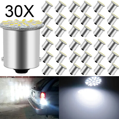 #ad 30Pcs 1156 1141 BA15S 22SMD LED Car Brake Turn Tail Reverse Light Bulb White 12V $11.99