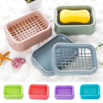 #ad #ad NEW Soap Holder Dish Bathroom Shower Storage Plate Stand Box Container Tray Case C $2.69
