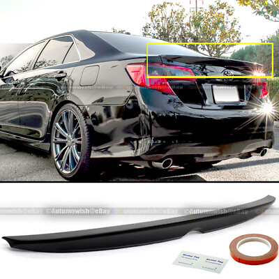 #ad Fit 12 14 Camry LE SE XLE JDM Style Glossy Black Painted Trunk Wing Lip Spoiler $59.99