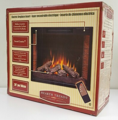 #ad 26quot; Flat Ventless Insert Heater Electric Fireplace Firebox Hearth Trends Remote $129.88