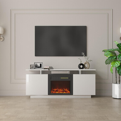 #ad Fireplace TV Stand Entertainment Center w 23quot;Electric Fireplace 9 Color Changing $370.35