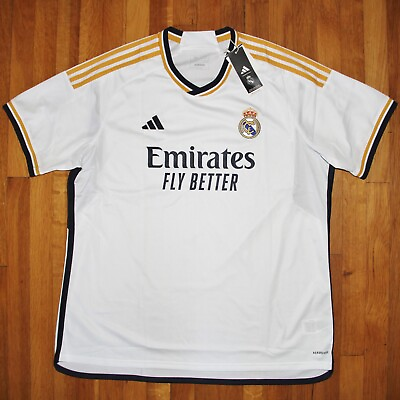 #ad Adidas Real Madrid 2023 24 Home Soccer Jersey Men 2XL HR3796 White XXL New $69.99