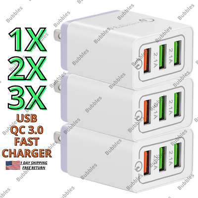#ad For Android Google iPhone All USB Wall Fast Charger Block QC Power Adapter Head $8.29