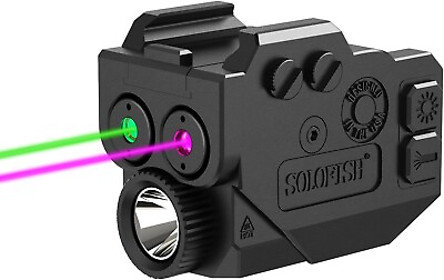 #ad SOLOFISH 500lm Flashlight amp; GreenPurple Laser Sight Rechargeable Picatinny Rail $56.99