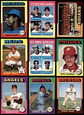 #ad 1975 Topps Baseball Complete Set 7 NM $3720.00