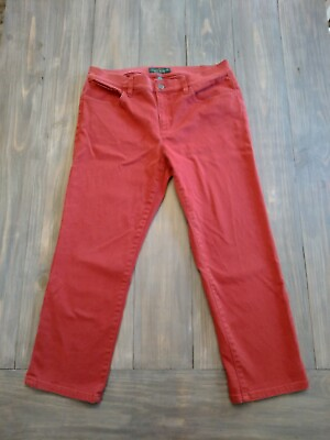 #ad Lauren Ralph Lauren Women#x27;s jeans red size 12 denim 32 waist by 25 inseam $19.95