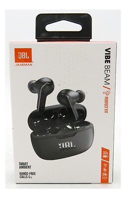 #ad JBL Vibe Beam True Wireless Water Resistant Bluetooth Earbuds Black Brand New $35.95