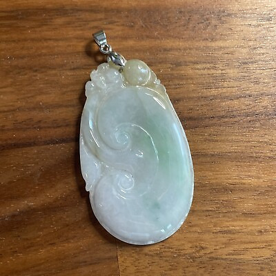 #ad Genuine Natural Grade A Jade Carved Pendant 如意 $68.00