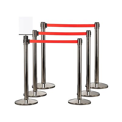 #ad Qbuster Polished Stainless Retractable Belt Stanchion Safety Barrier with 11#x27;... $822.56