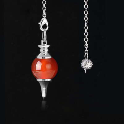 #ad Natural Gemstone Crystal Pendulum Healing Dowsing Chakra Reiki Pendant Necklace $2.99