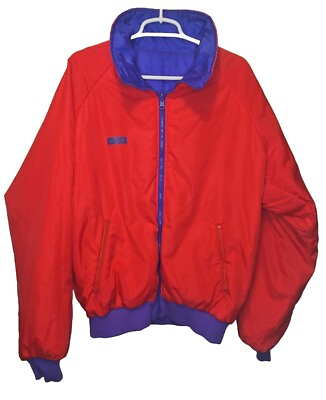 #ad Columbia Sportsware Vintage Reversible Jacket Red Purple Mens Size XL Thinsulate $63.87