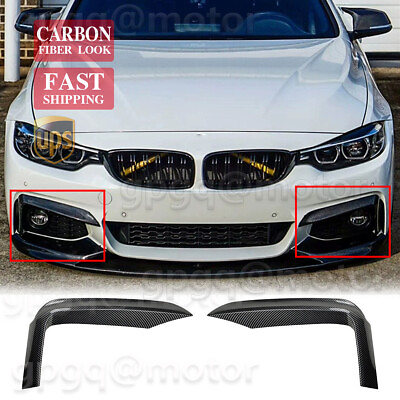 #ad For BMW 2014 2017 F32 F33 F36 Carbon Front Bumper Upper Trim Air Vent Cover Fang $39.89