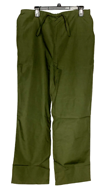 #ad Natural Uniforms Scrub Uniform Pants With Pockets Dark Olive Green Size L Unisex $12.00