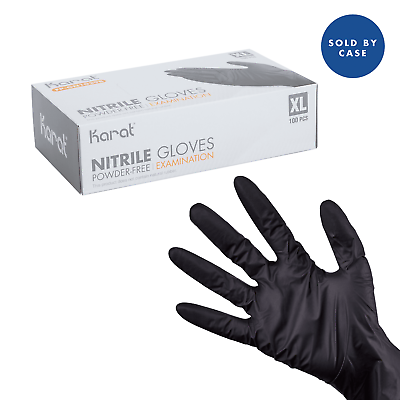 #ad Karat Nitrile Powder Free Gloves Black X Large 1000 ct FP GN1029B $57.00
