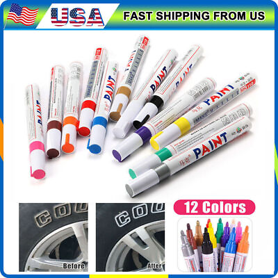 12Pcs Waterproof Permanent Paint Marker Pen For Car Tyre Tire Tread Rubber Meta* $8.38