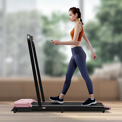 #ad Folding Treadmill Electric Running Fitness Jogging Machine w Remote For Home $220.40