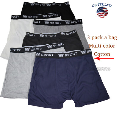 #ad 3 Pack Men#x27;s Cotton Underwear TAGless Boxer Briefs with Comfort Flex Waistband $9.59